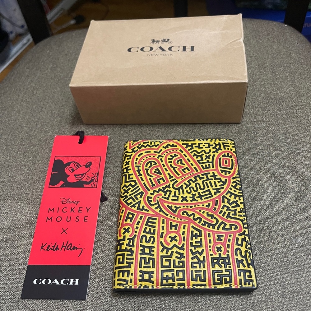 COACH Mickey Mouse x Keith Harring passport holder